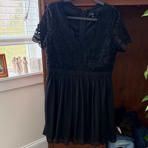 Lulu's Elegant Black Mini Dress